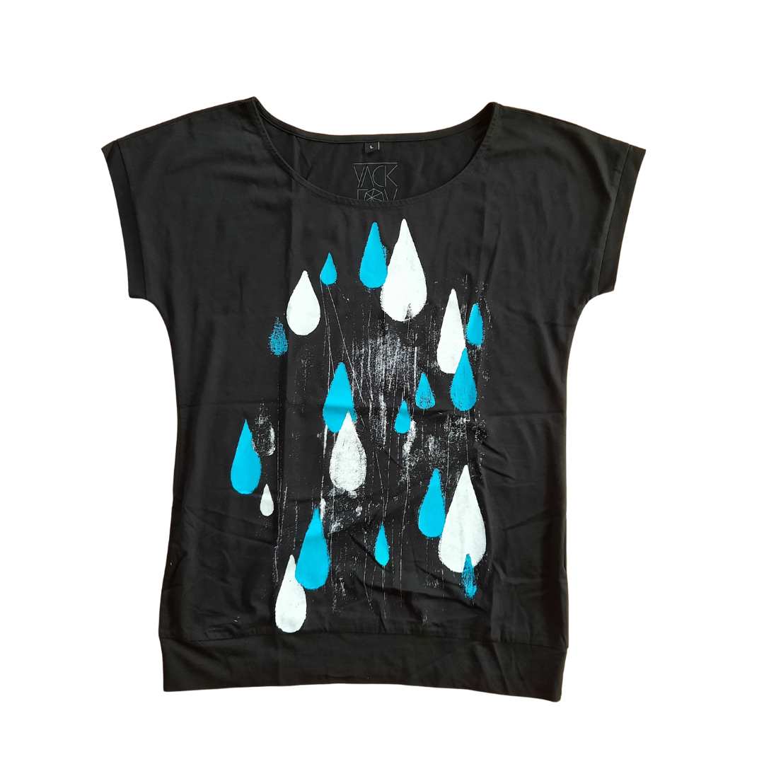 YackFou - Lady-Shirt Raindrops black