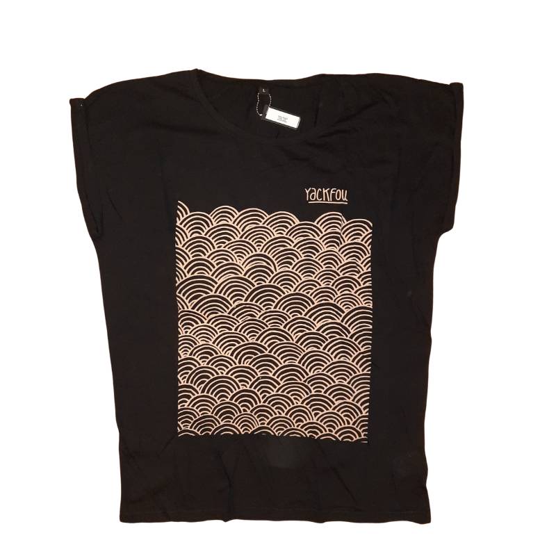 YackFou - Damen Cuff Shirt Waves black