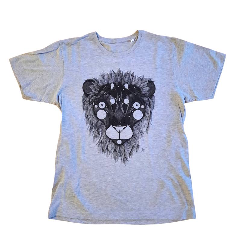 YackFou - Herren T-Shirt Lion grey melange