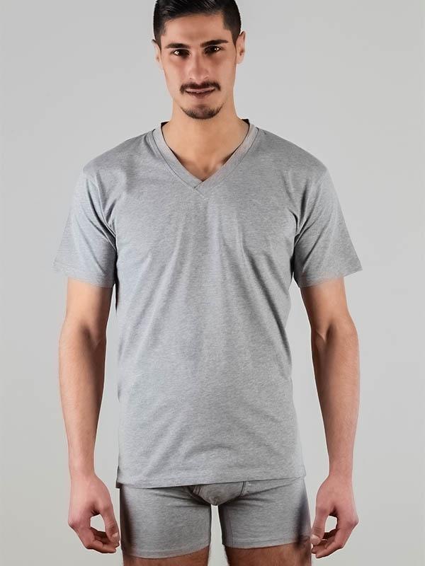 - Graues V-Neck-Shirt - Als Shirt oder Unterhemd geeignet