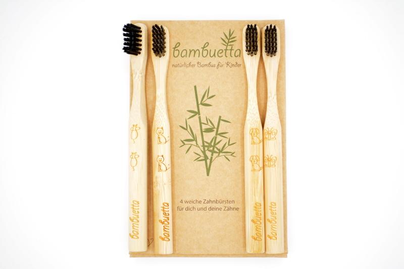 Bambuetta - Bambus Kinder-Zahnbürsten Zahnbürste