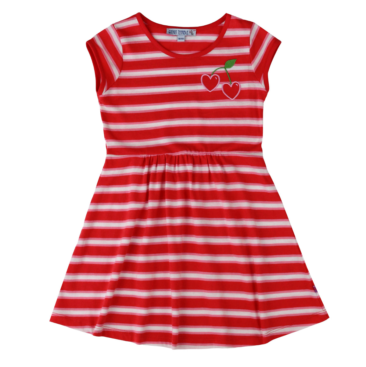 Enfant terrible - Jersekleid Streifen-Kirschen red-pink Kleid