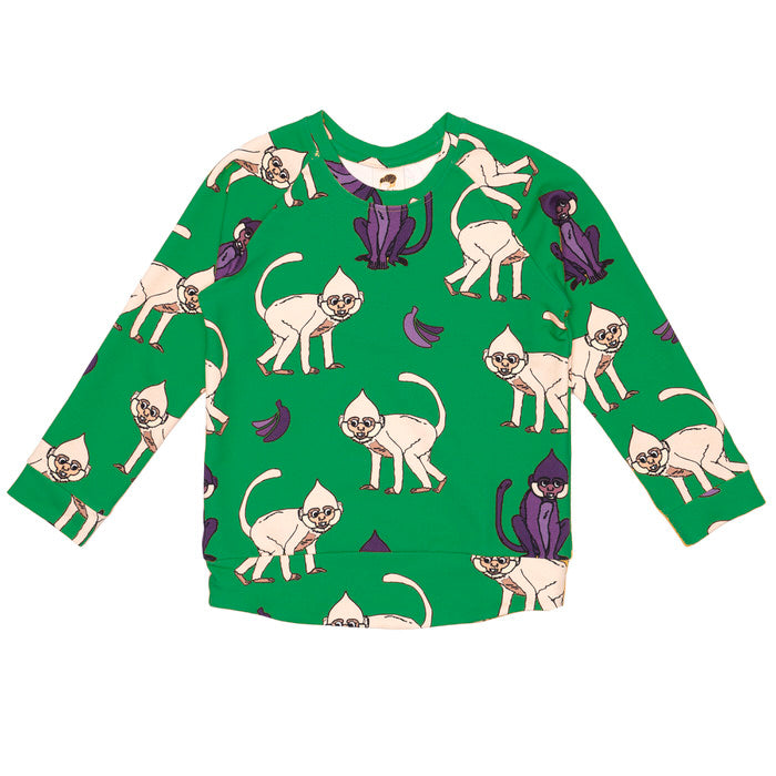 Mullido sweatshirt green monkeys Universell, praktisch und vielseitig. Ideal für kältere Herbstabende und perfekt unter einem dicken Anorak im Winter. Bequem, dehnbar und wunderbar angenehm im Griff!
 
 Hergestellt aus hochwertigster B. 1